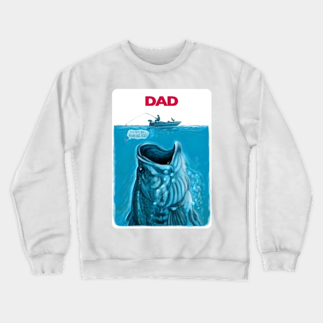 Dad Needs a Bigger Bass Fishing Boat Crewneck Sweatshirt by Mudge